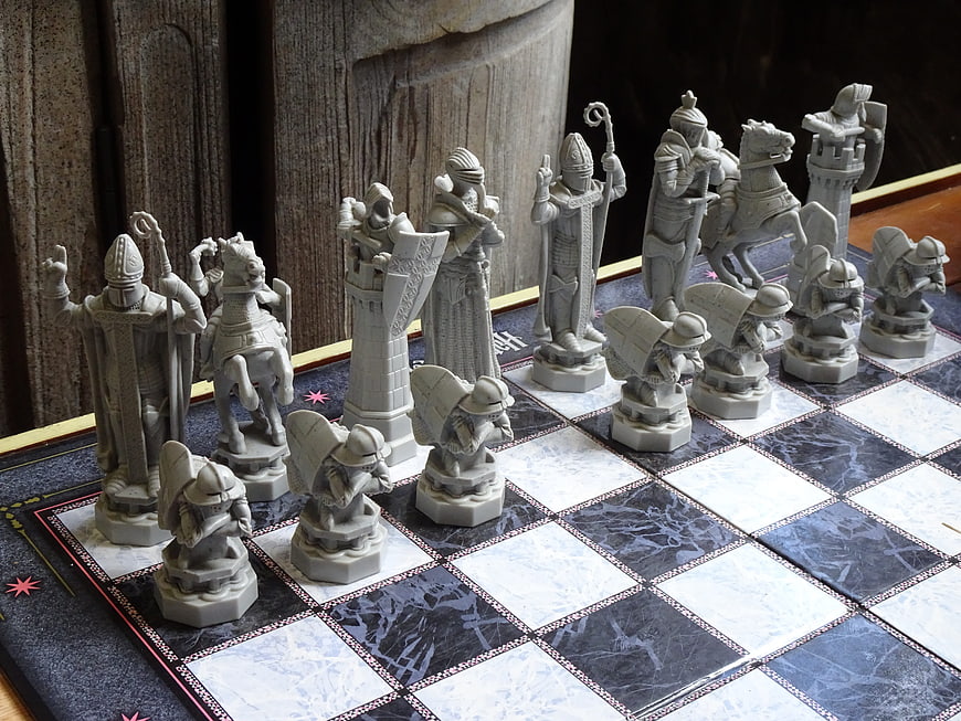 Medieval Fantasy Chess Set With Intricate Sculpted Pieces