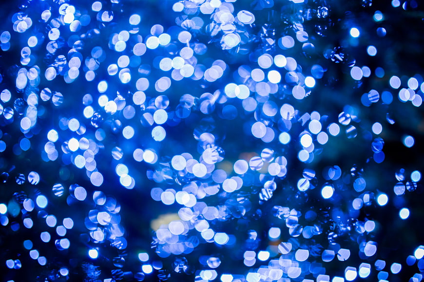 Abstract Blue Bokeh Lights Background