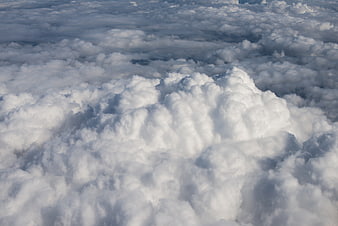Aerial View of Fluffy White Cumulus Clouds