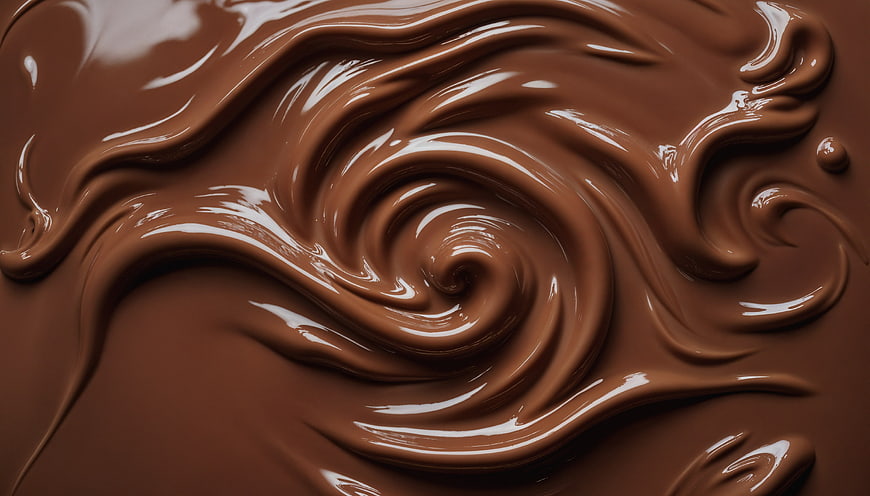 Glossy Swirling Melted Chocolate Texture Background