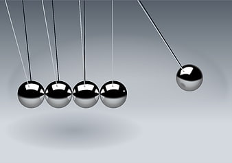 3D Render of Newton's Cradle with Chrome Spheres