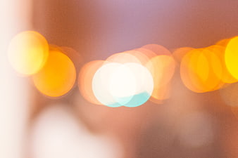Abstract warm bokeh lights with yellow and orange circles