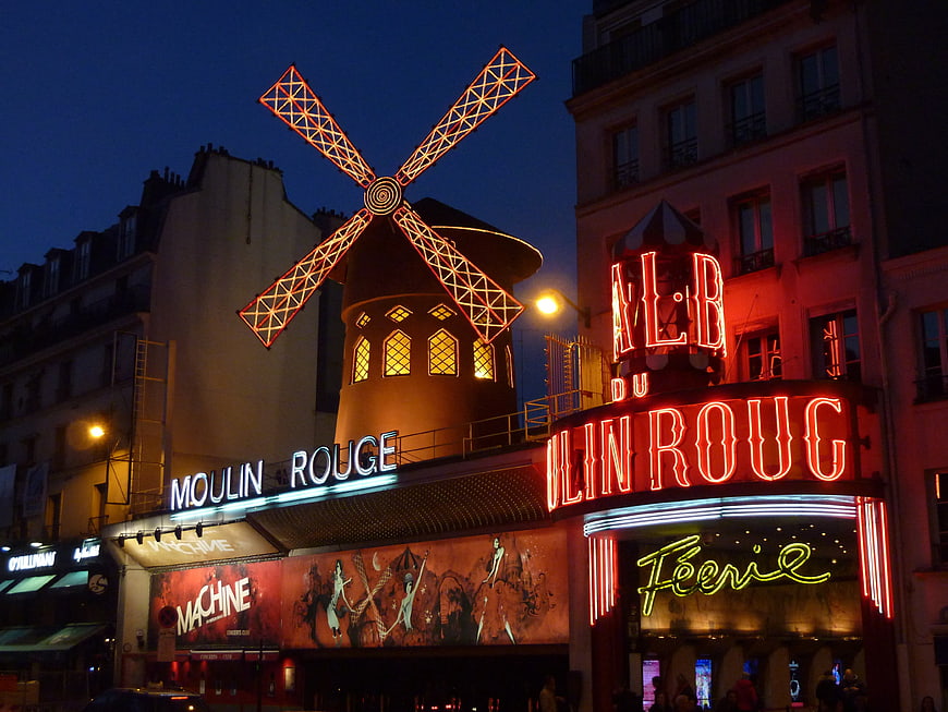 Moulin Rouge Paris Night Neon Windmill