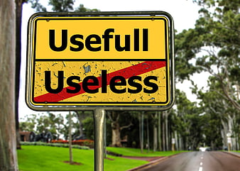 Useful vs Useless Road Sign Concept