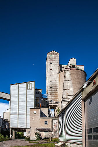Abandoned Industrial Silos and Factory Buildings