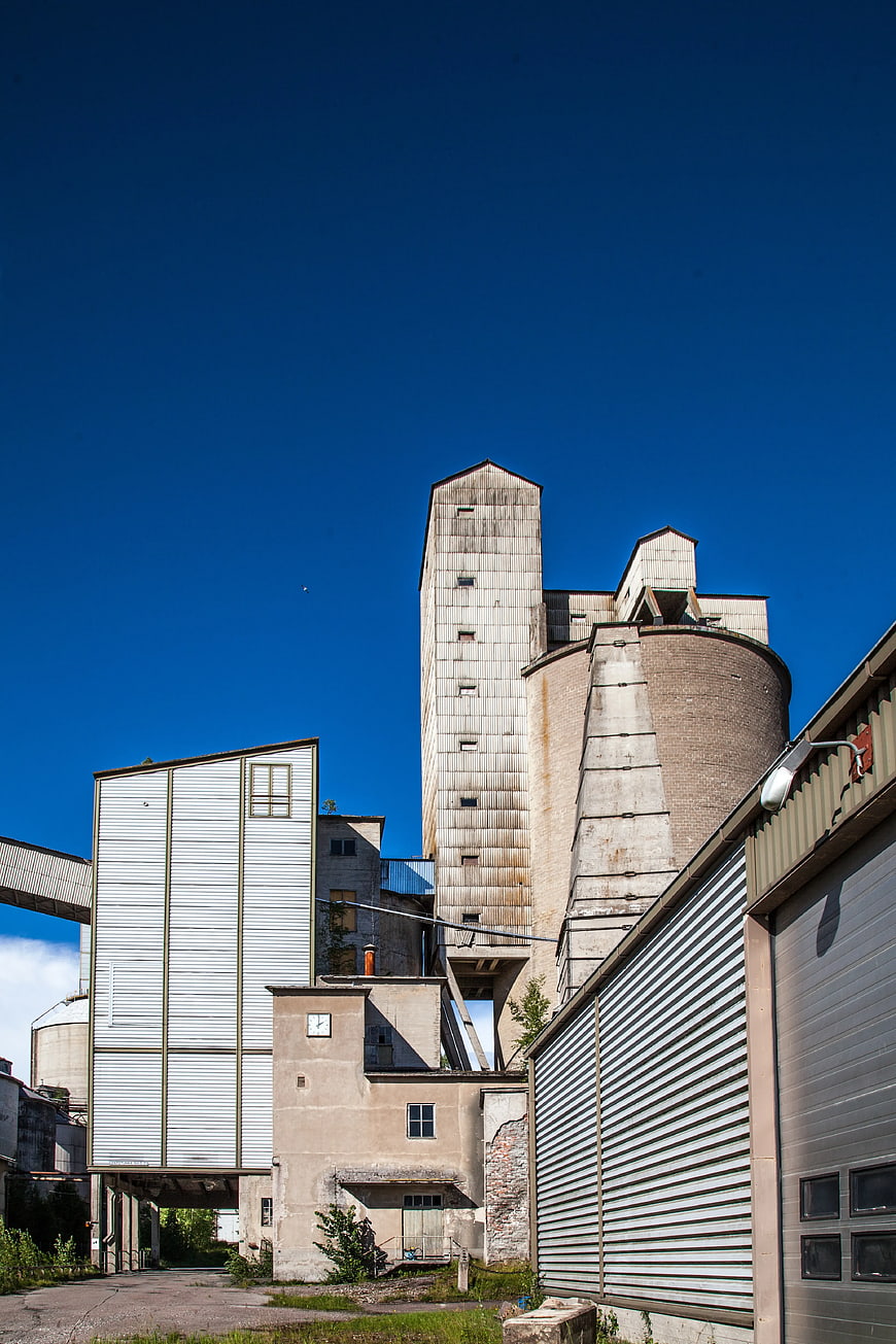 Abandoned Industrial Silos and Factory Buildings