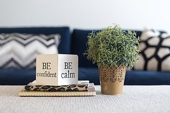 Inspirational Wooden Block with Be Confident Be Calm Text