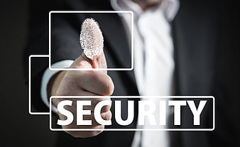 Businessman fingerprint security concept with digital overlay
