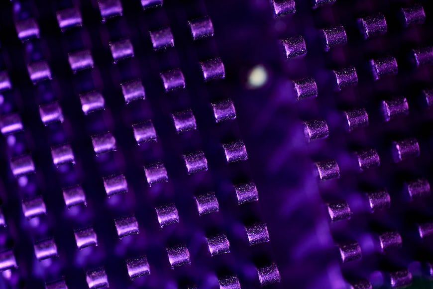 Abstract Purple Metallic Grid Texture Macro Shot