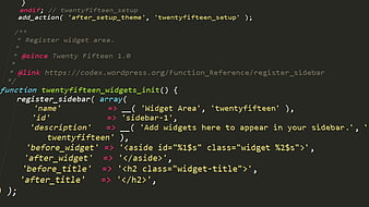 WordPress PHP Code Snippet for Widget Registration