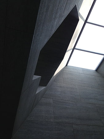Low Angle View of Modern Concrete Staircase