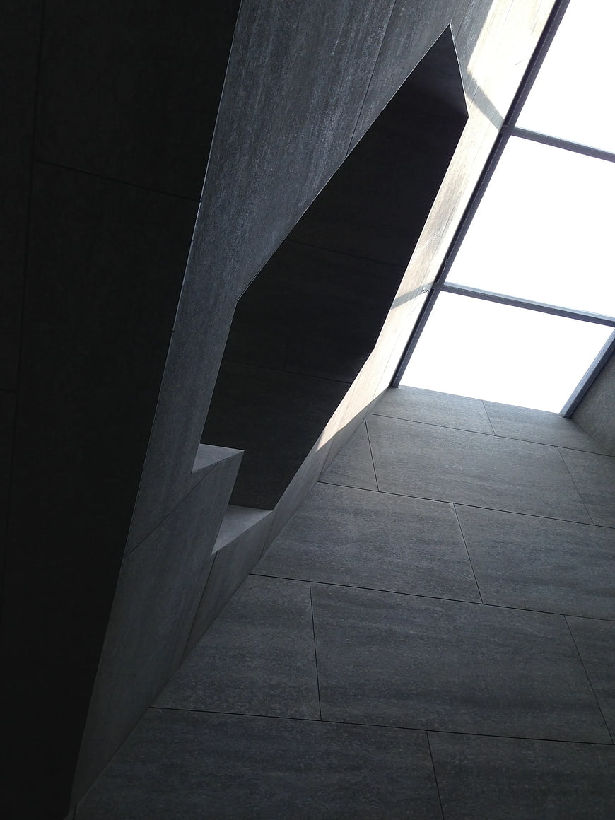 Low Angle View of Modern Concrete Staircase