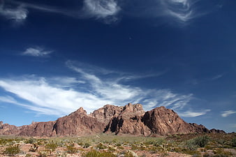Red Rock Desert Mountain Landscape Under Blue Sky