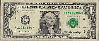 Front view of a United States one dollar bill