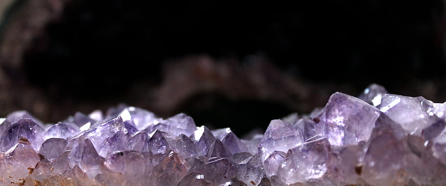 Amethyst Crystal Cluster Macro Close Up