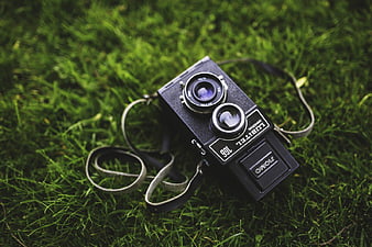 Vintage Lubitel Camera on Green Grass