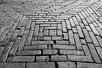 Black and White Cobblestone Street Texture Pattern