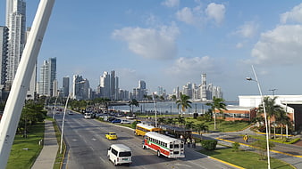 Panama City Skyline View From Cinta Costera Avenue