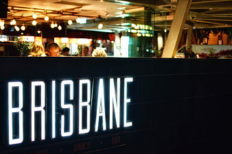 Brisbane Restaurant Neon Sign at Night