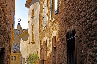 Narrow Stone Alley in Old European Village