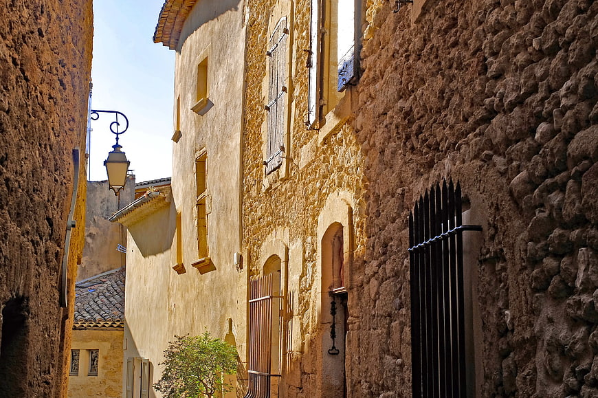 Narrow Stone Alley in Old European Village