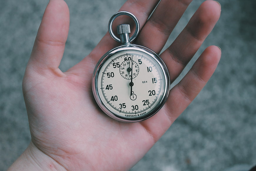Vintage Soviet Stopwatch Held in Open Palm