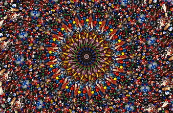 Colorful Beaded Kaleidoscope Pattern Background
