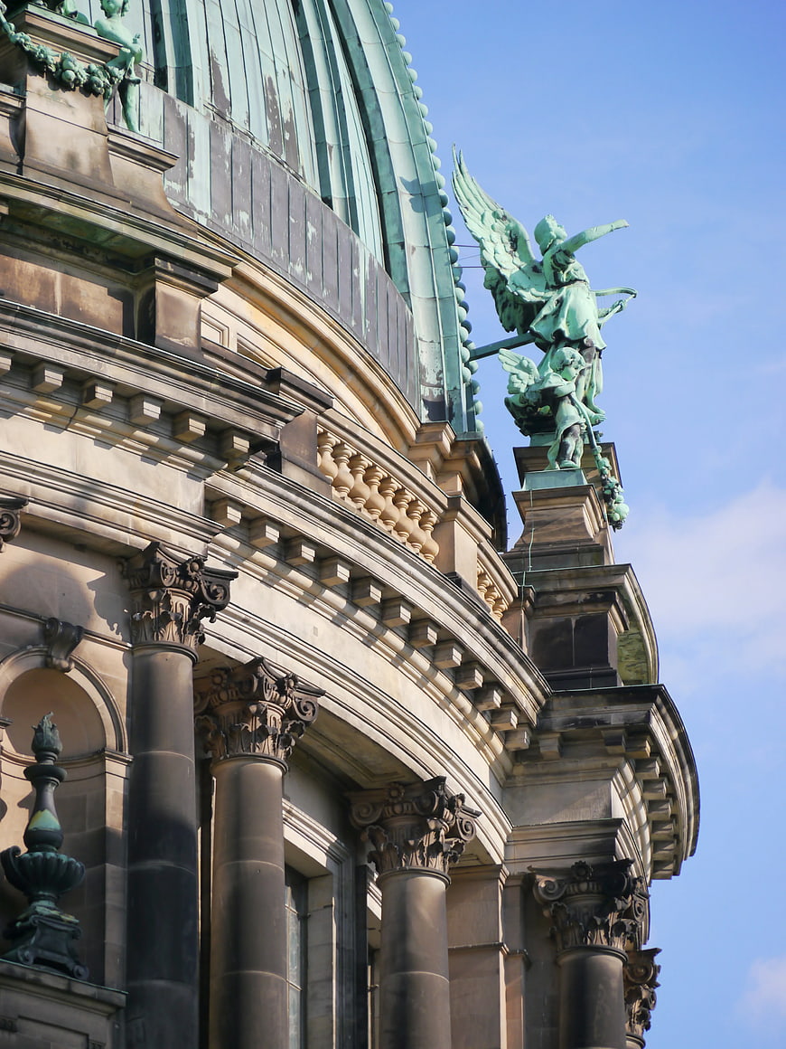 Classical Architecture Dome with Green Copper Angel Statue