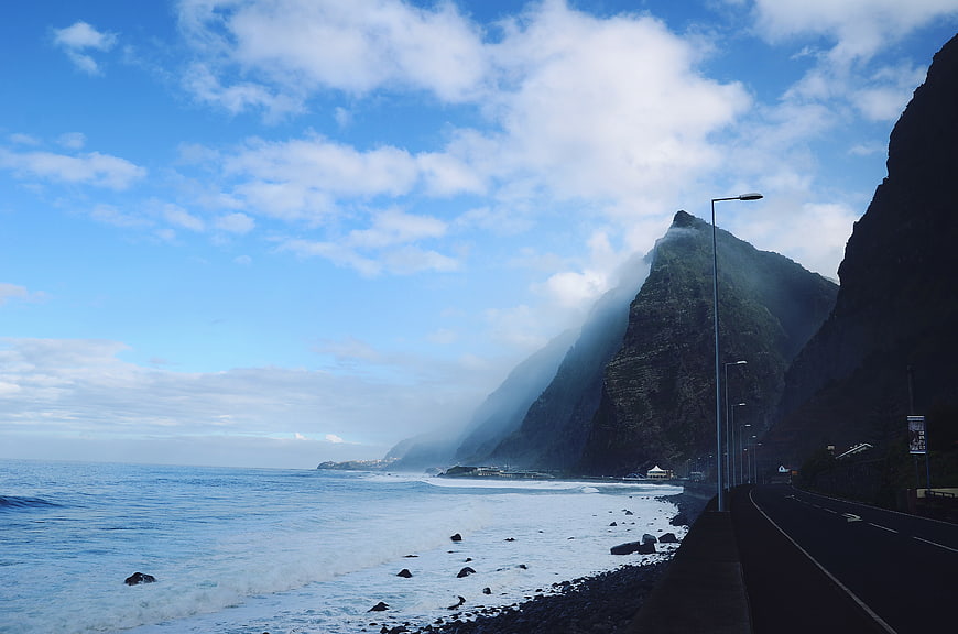 Coastal Road Along Dramatic Cliffs and Ocean