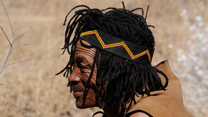 Profile Portrait of Indigenous Man with Traditional Headband