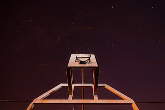 Minimalist Basketball Hoop Against Starry Night Sky