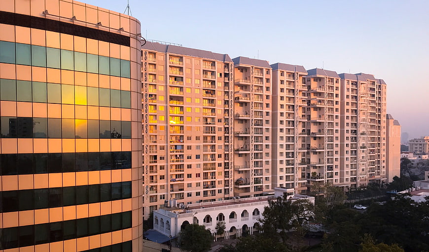 Modern Apartment Complex at Golden Hour
