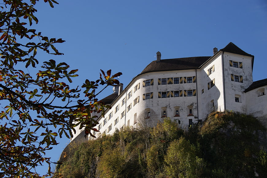 Kufstein Castle in Austria with Autumn Foliage