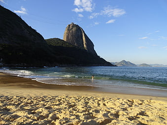 Sugarloaf Mountain View From Red Beach In Rio De Janeiro Brazil