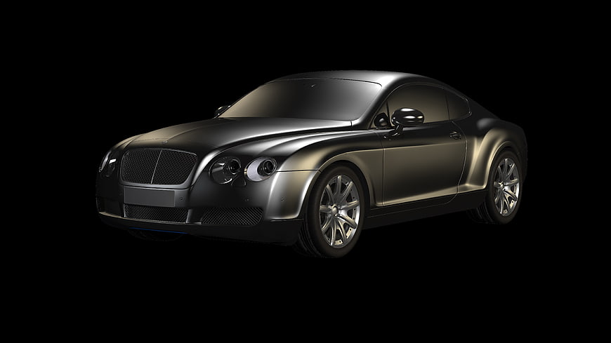 Sleek Silver Bentley Continental GT on Black Background