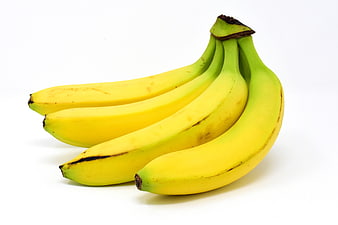 Bunch of Ripe Yellow Bananas Isolated on White Background