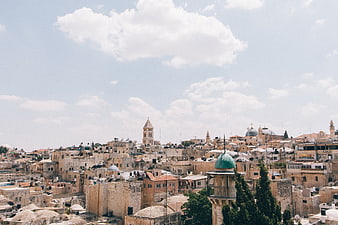 Jerusalem Old City Skyline with Domes and Minarets