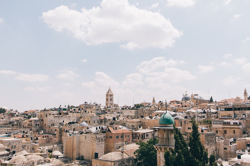 Jerusalem Old City Skyline with Domes and Minarets