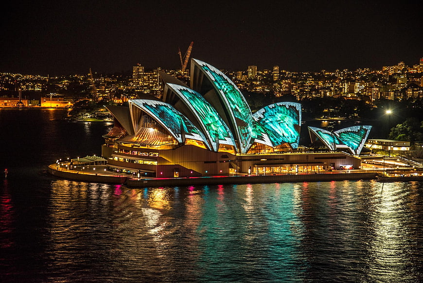 Sydney Opera House at Night with Vivid Light Projection
