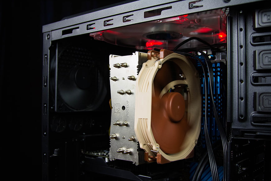 Close-up of Noctua CPU Cooler in PC Case