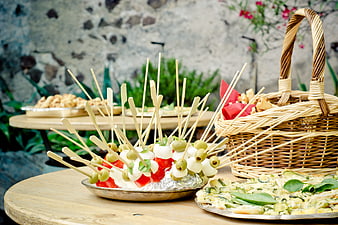 Mozzarella and Olive Skewers Appetizer Display