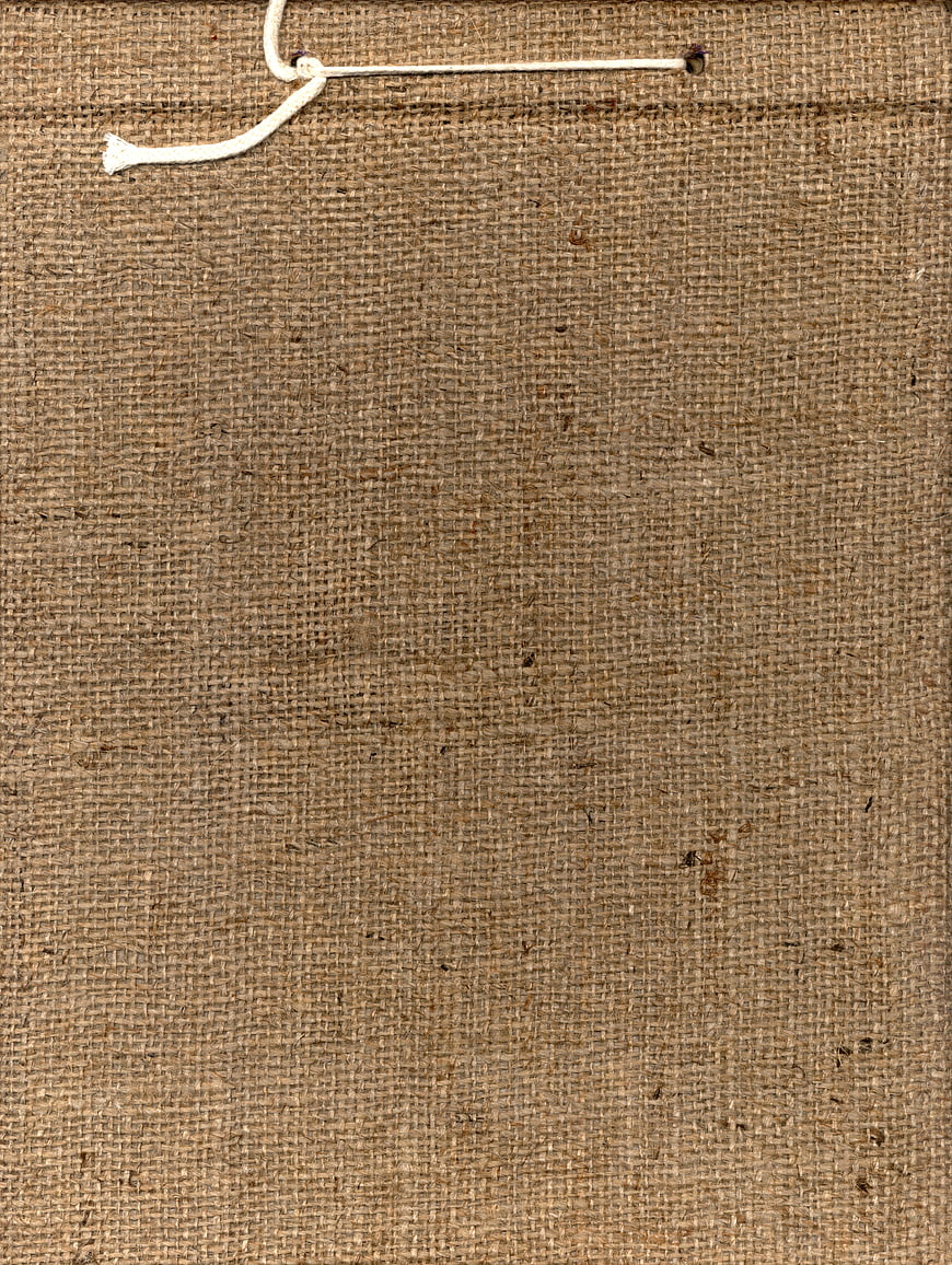 Rustic Burlap Texture Background With White String Detail