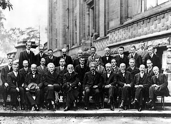 Historical Black and White Group Portrait of Scientists
