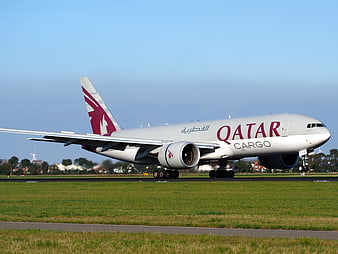 Qatar Cargo Boeing 777 Aircraft On Runway
