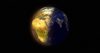 3D Earth Globe Showing Day and Night Over Africa and Europe