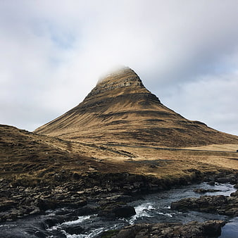 Kirkjufell Mountain Iceland Landscape with River