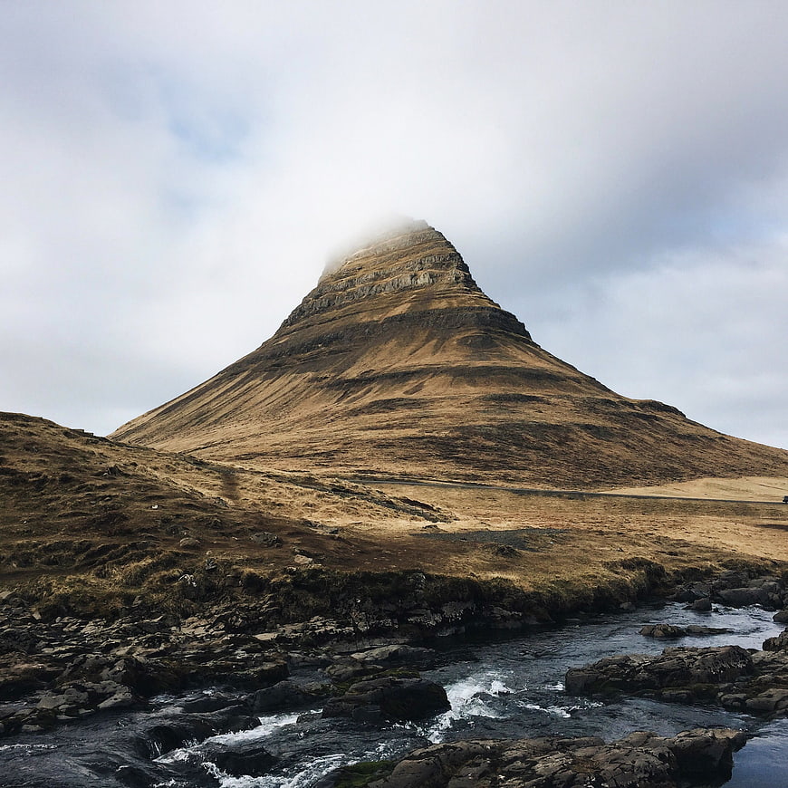 Kirkjufell Mountain Iceland Landscape with River