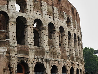 Colosseum Arches and Stone Facade in Rome