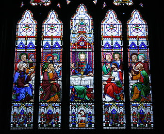 Stained Glass Window Depicting The Last Supper