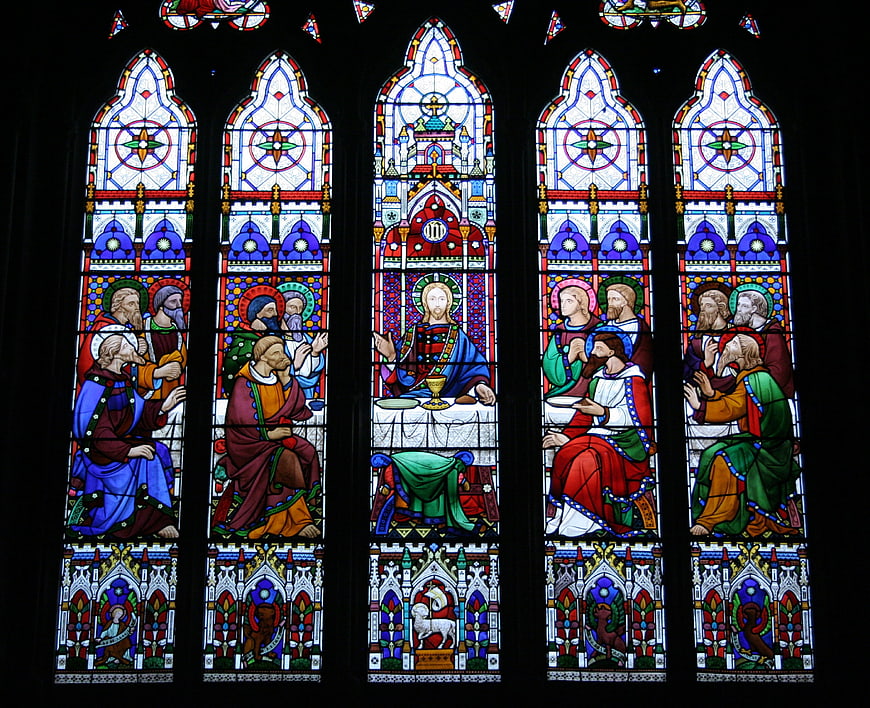 Stained Glass Window Depicting The Last Supper